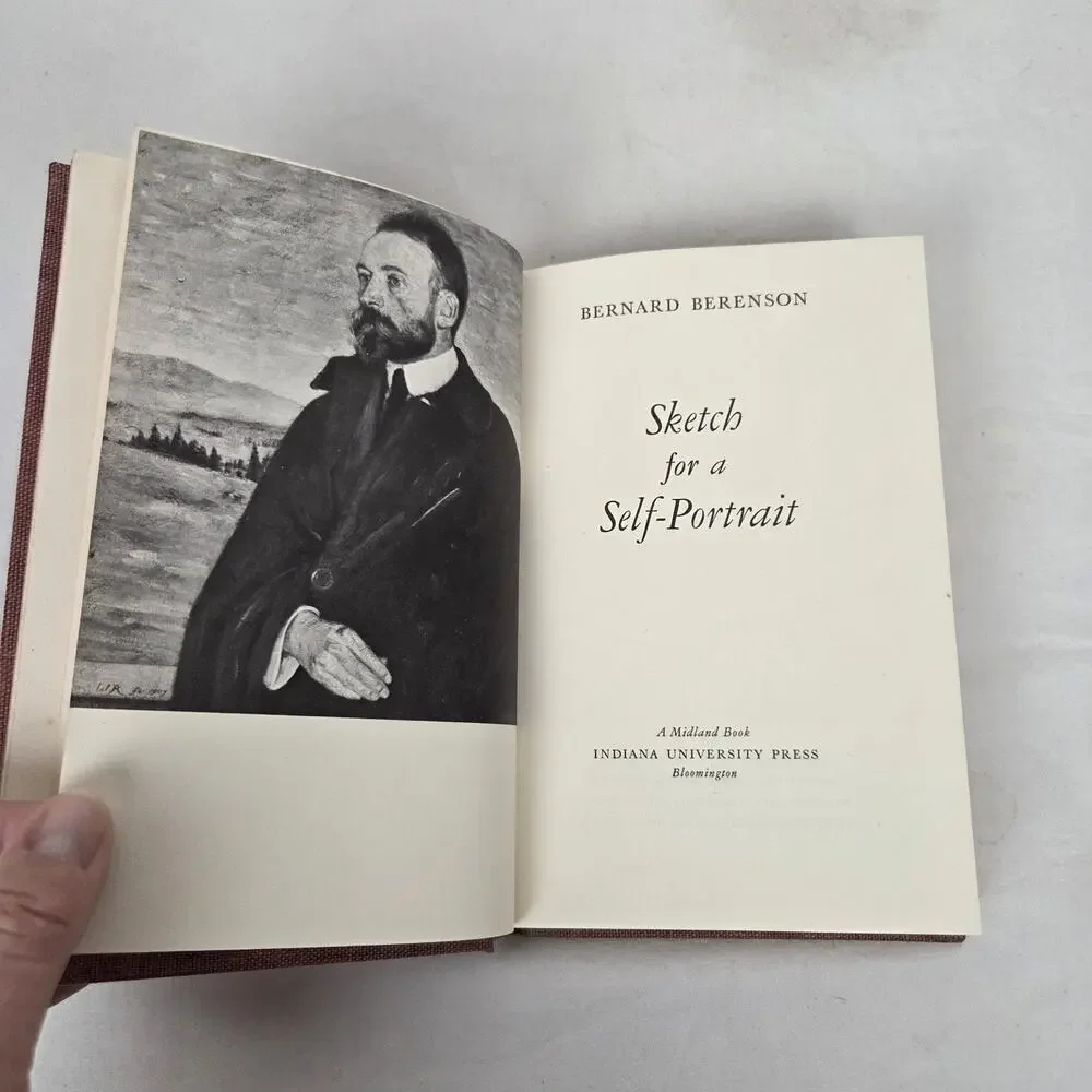 A Sketch for a Self Portrait by Bernard Berenson 1949 Red Marbled Book